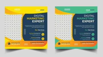 Digital marketing banner design template. Digital business marketing social media post template. Social media banner design template. Social media post design. Social media bundle design vector