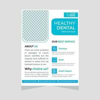 Medical dental flyer design template. vector