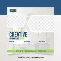 Creative Marketing agency Template social media post, design for ads, template for digital marketing agency, web banner and social media post design vector