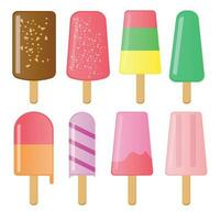 Set of different ice creams on a white background. Vector illustration