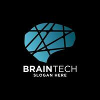 smart brain technology set digital logo idea Icon vector Template