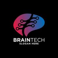 smart brain technology set digital logo idea Icon vector Template