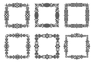 Square vintage ornate decorative frames collection. Set of abstract borders, decorative line art frame designs. For your design projects, empty space for your text, lettering images, photos and design vector