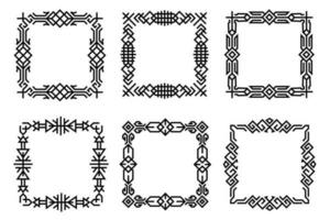 Square vintage ornate decorative frames collection. Set of abstract borders, decorative line art frame designs. For your design projects, empty space for your text, lettering images, photos and design vector