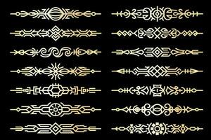 Line art luxury golden borders collection. Abstract golden elegant text dividers for your design projects vector