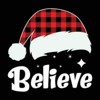 Believe, Merry Christmas vector