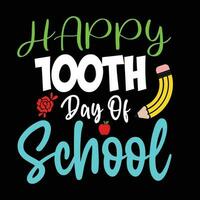 Happy 100th day of school, back to school vector