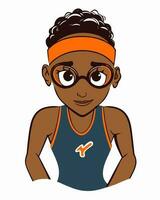 black girl swimmer vector