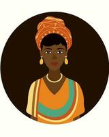 africano mujer logo vector