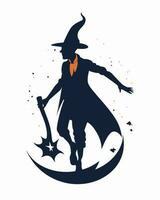 wizard with wand vector