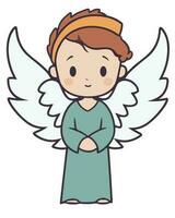 angel with hands together vector