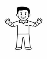 man with hands up vector