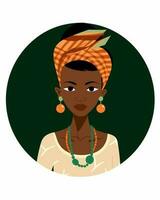 attractive black girl vector