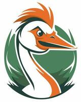 cartoon swan logo vector