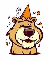 party animal with hat vector