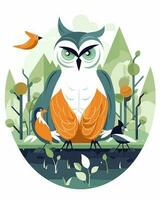 birds in the forest vector