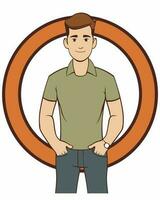 man with hands in pockets vector