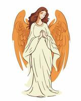 hermosa Orando ángel vector