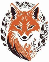 fox wreath logo vector