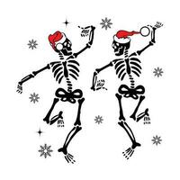 Christmas Dancing Skeleton, merry Christmas vector