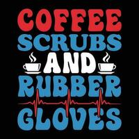 Coffee scrubs and rubber gloves vector