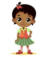 adorable black kid posing vector