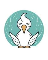 cartoon sad duck vector