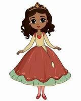 cute black princess posing vector