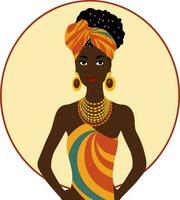black girl with colorful accessories vector