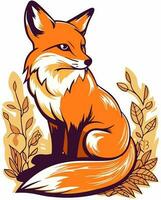 cartoon fox sitting vector