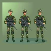 army man with a flat background vector