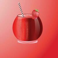 vector art strawberry juice
