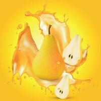 vector pear splash