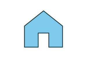 minimal home icon. Icon related to homepage, building. Flat line icon style design. Simple vector design editable
