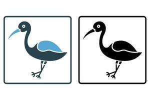cigüeña pájaro icono. línea icono estilo diseño. sencillo vector diseño editable