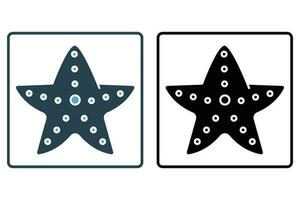 Starfish icon. Solid icon style design. Simple vector design editable