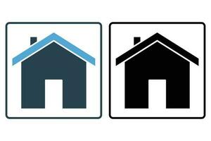 House icon. Solid icon style design. Simple vector design editable