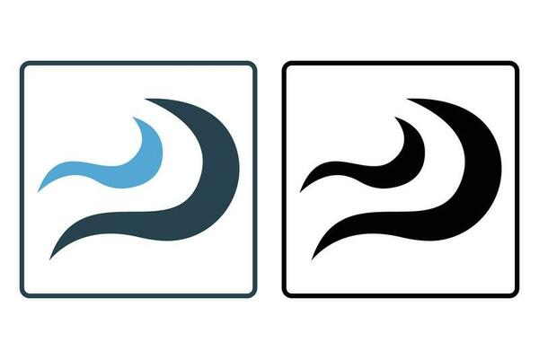 Wave beach icon. Solid icon style design. Simple vector design editable
