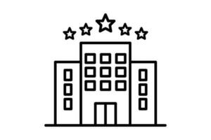 Hotel icon. Icon related to building. Line icon style design. Simple vector design editable