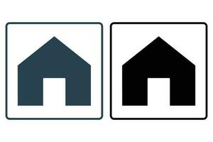 minimal home icon. Icon related to homepage, building. Solid icon style design. Simple vector design editable