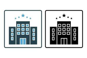 Hotel icon. Icon related to building. Solid icon style design. Simple vector design editable