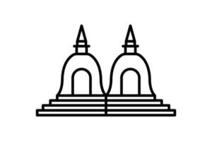 hindu temple icon. Icon related to religion, building. Line icon style design. Simple vector design editable