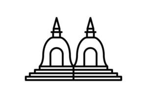 hindu temple icon. Icon related to religion, building. Line icon style design. Simple vector design editable