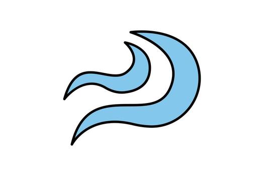 Wave beach icon. Flat line icon style design. Simple vector design editable