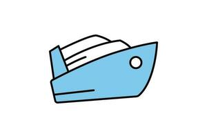 ship icon. Two tone icon style design. Simple vector design editable