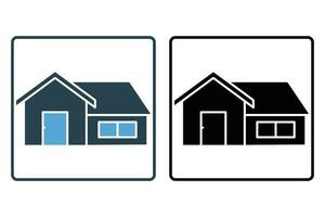 Real estate icon. Icon related to real estate, building. Solid icon style design. Simple vector design editable