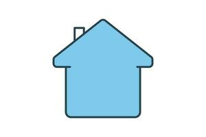 minimal home  icon. Icon related to homepage, building. Flat line icon style design. Simple vector design editable