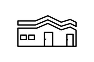 Mediterráneo estilo casa icono. icono relacionado a real bienes, hotel, edificio. línea icono estilo diseño. sencillo vector diseño editable