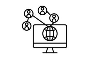 Social media vlog icon. icon related to network market, digital marketing. Line icon style design. Simple vector design editable