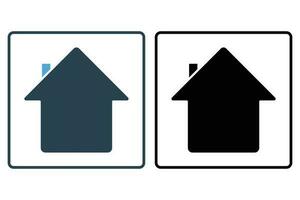 minimal home icon. Icon related to homepage, building. Solid icon style design. Simple vector design editable